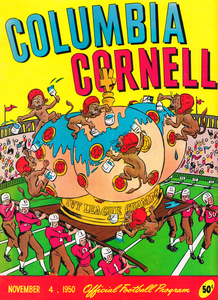 1950 Columbia vs. Cornell Football Program Canvas