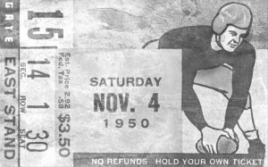 1950 Football Ticket Stub Remix Art
