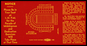 1950 Maryland Byrd Stadium Map