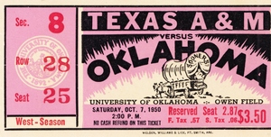 1950 Texas AM vs. Oklahoma Sooners