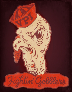 Vintage Virginia Tech Fightin Gobbler Art