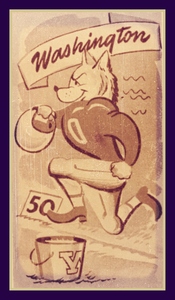 Vintage Washington Husky Football Cartoon