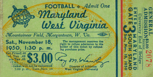 1950 West Virginia vs. Maryland Football Ticket Stub Print
