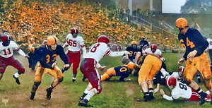 1949 Illinois vs. Wisconsin Football Art