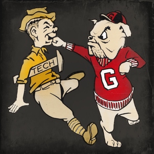 Vintage Georgia Bulldog Cartoon Punch