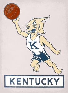 Vintage Kentucky Wildcat Basketball Art