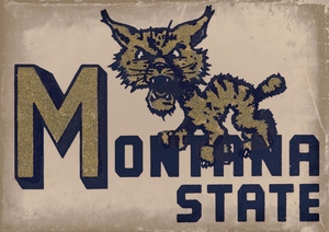 Vintage Montana State Bobcat Art