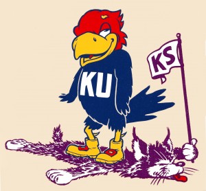 Fifties Kansas Jayhawk Cartoon Art 