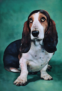 1950s basset hound art