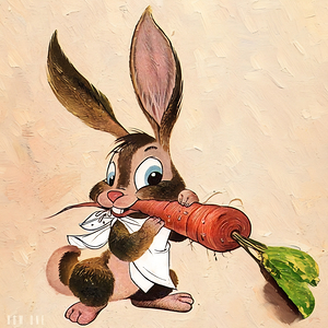 1950s bunny cartoon art