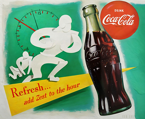 1950s football coke ad wall art