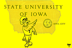 1950s Iowa Hawkeyes Cartoon Art