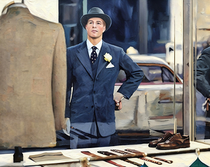 1950s man window shopping
