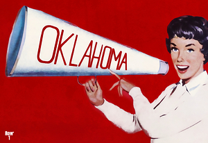 1950s Oklahoma Cheerleader Art