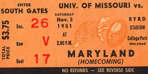 1951 Maryland Terps vs. Missouri Tigers