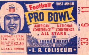 1951 First Pro Bowl Ticket Stub Art