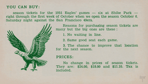 1951 Philadelphia Eagles Season Ticket Ad