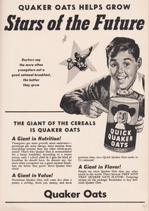 1951 Quaker Oats Cereal Football Ad Print