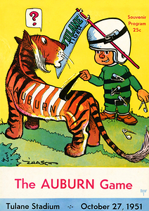 1951 Tulane vs. Auburn Football Art