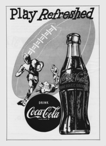 1952 Vintage Coke Football Ad Poster