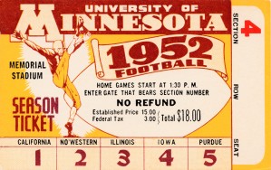 1952 minnesota golden gophers football season ticket