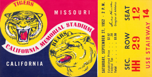 1952 Missouri Tigers vs. Cal Bears