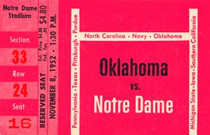 1952 Oklahoma vs. Notre Dame 1st National TV Game