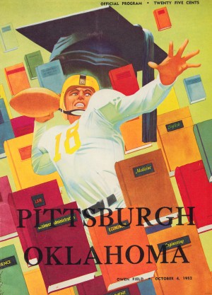 1952 Pittsburgh vs. Oklahoma Football Program Cover Canvas