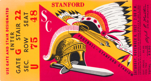 1952 Stanford vs. USC Football Ticket Canvas