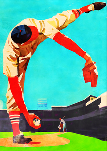Vintage Baseball Pitcher Art 