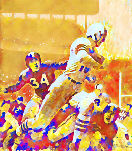 1953 Football Art Remix Watercolor