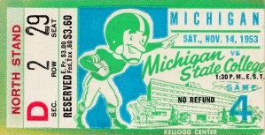 1953 michigan state spartans football ticket stub canvas art