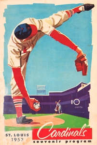 1953 St. Louis Cardinals Program Cover Art by Bob Clark