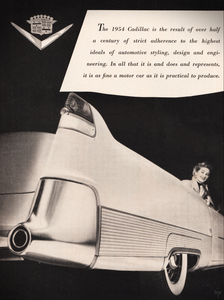 1954 Vintage Cadillac Advertisement Poster