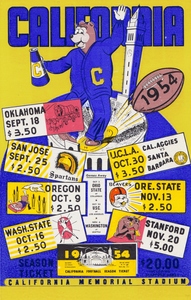 1954 California Bears Football Art