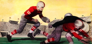 1954 Yellow Sky Football Art