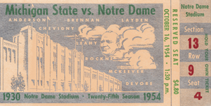 1954 Notre Dame vs. Michigan State