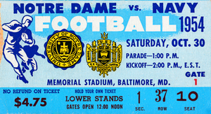 1954 Notre Dame vs. Navy