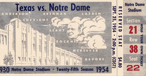 1954 Notre Dame vs. Texas