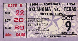 1954 Oklahoma Sooners vs. Texas Longhorns