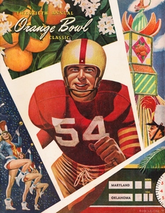 1954 Orange Bowl Maryland vs. Oklahoma Program Cover Art