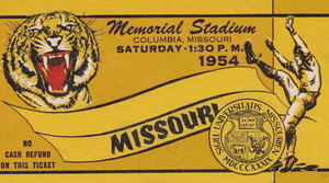 1954 Missouri Tigers Ticket Stub Remix 