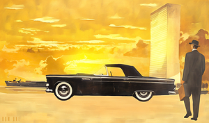 1954 thunderbird car art