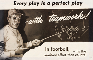 1954 Vintage Football Coach Art