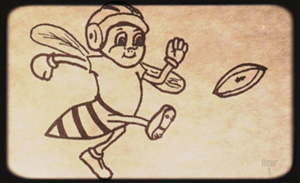 1954 Yellow Jacket Football Cartoon Art