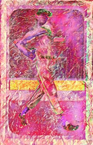 1955 Vintage Baseball Art Abstract Remix