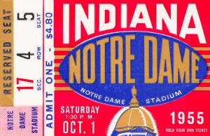 1955 indiana notre dame football ticket stub wall art canvas posters wood