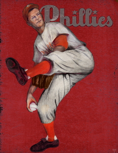 1955 Philadelphia Phillies Vintage Art Remix