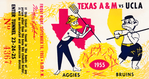 1955 Texas A&M vs. UCLA Football Ticket Stub Art