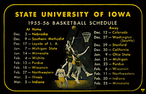 1955 Iowa Hawkeyes Basketball Schedule Art